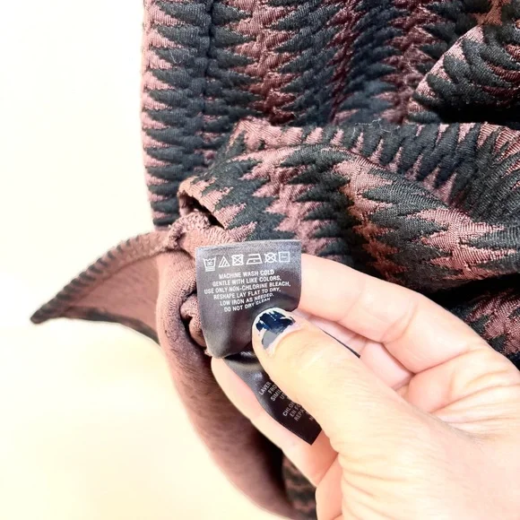 Anthropologie Maeve Meridian Brown Black Midi Dress Size Small Office Bodycon - Picture 11 of 11